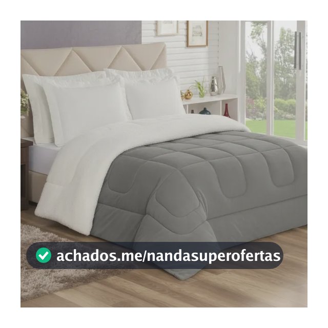 Edredom Sherpa Queen 2,40x2,20m Cobertor E Coberdrom Macio Cor Cinza