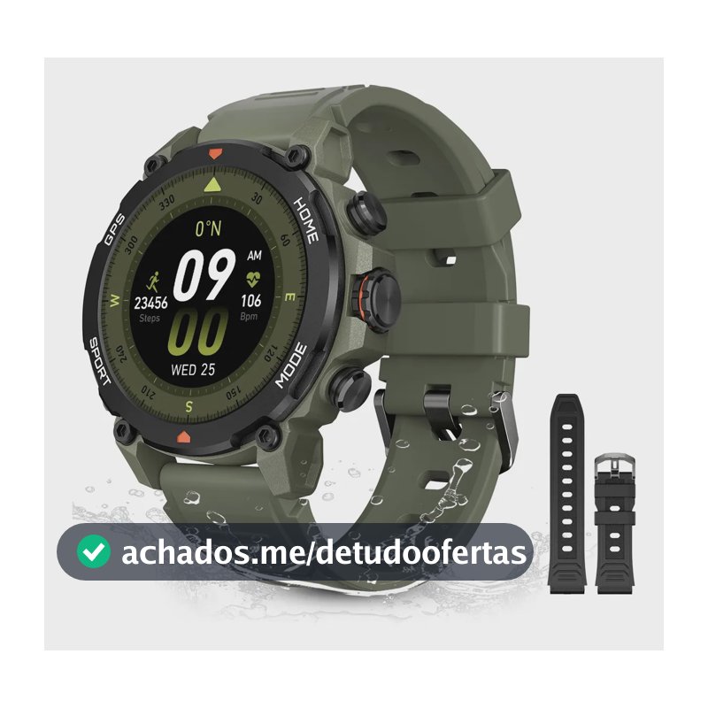 Relógio Smartwatch Aurafit G6 Com 5atm E Gps Verde Militar Verde Militar Sport Verde Militar/preto