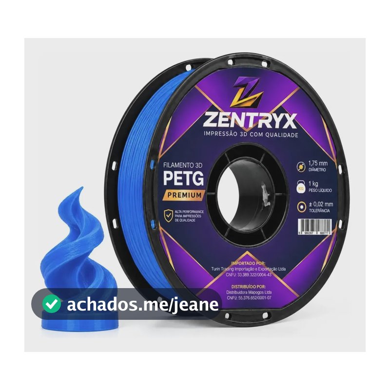 Filamento Petg 1 Kg Impressoras 3d 1.75mm Embalado A Vacuo Azul