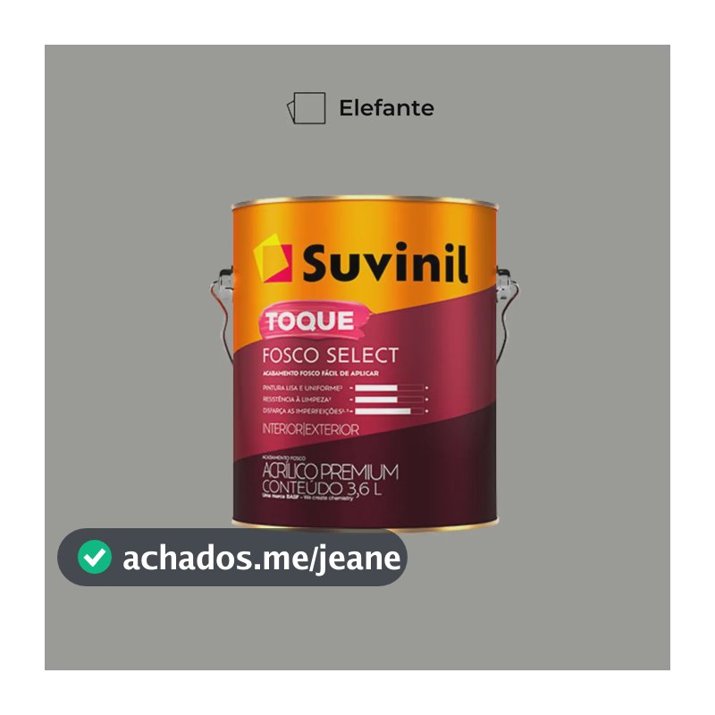 Tinta Acrílica Toque Fosco Select Elefante 3,6l Suvinil