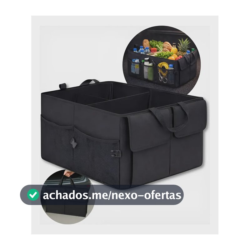 Bolsa Organizadora Universal Porta Mala Caixa Dobrável Carro Preto