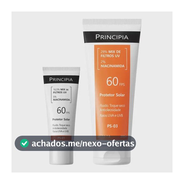 Principia Kit Proteção Facial FPS 60 PS-01 + Corporal 60 PS-03