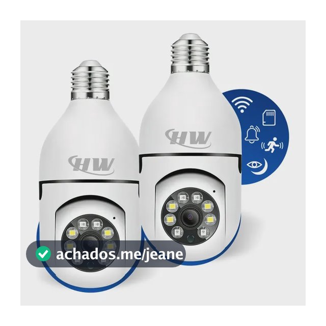 Kit C/ 2 Câmeras Lâmpada Ip Wi-fi 360° | Visão Colorida | Áudio | Sensor De Movimento | E27 App Yoosee- Hw