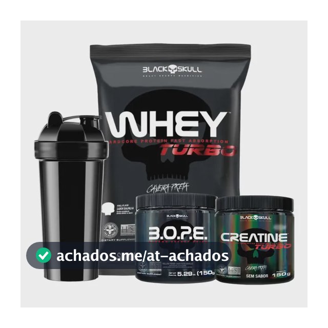 Whey Turbo +creatina +bope+ Coqueteleira Black Skull Turbo