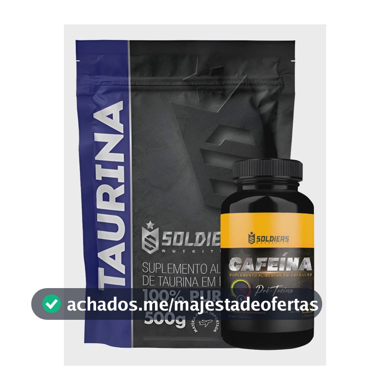 Kit: Taurina 500g + Cafeína 60 Caps 100% Puro
