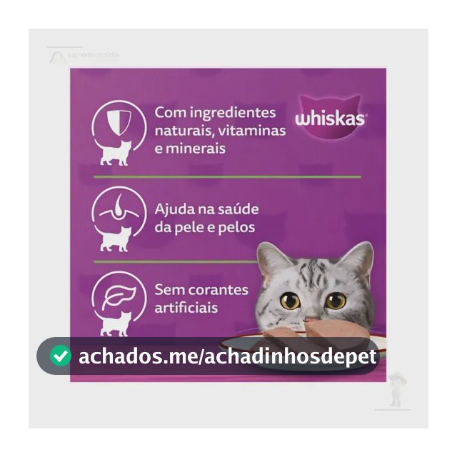 Whiskas Patê Alimento Úmido Gato Sabor Atum Kit 4 Latas 1.16kg