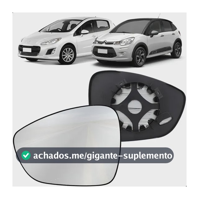 Lente C/ Base Retrovisor Aircorss / C3 / 308 / 408 Original
