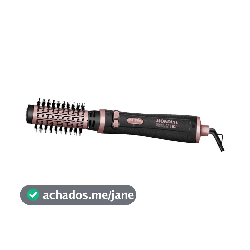 Escova Rotativa Mondial Ceramica Tourmaline Ion 3x1 Erb-01 Rosa 127/220v