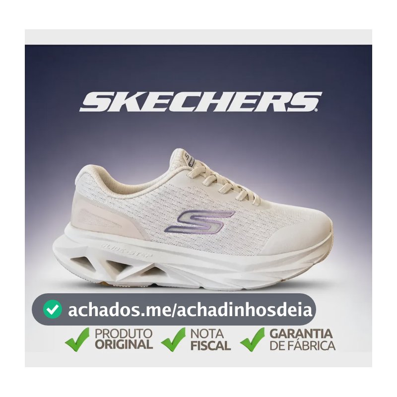 Tênis Skechers Feminino Glide Step Vortex Original Esportivo Natural Liso 37 Br