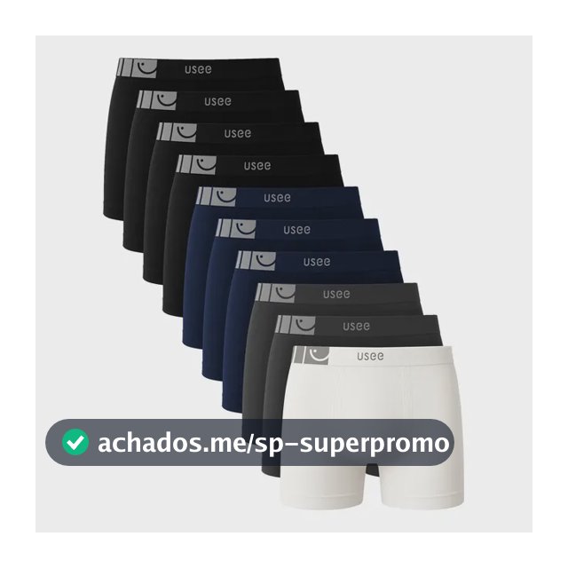 Kit Com 10 Cuecas Boxer Microfibra Adulto Usee Brasil
