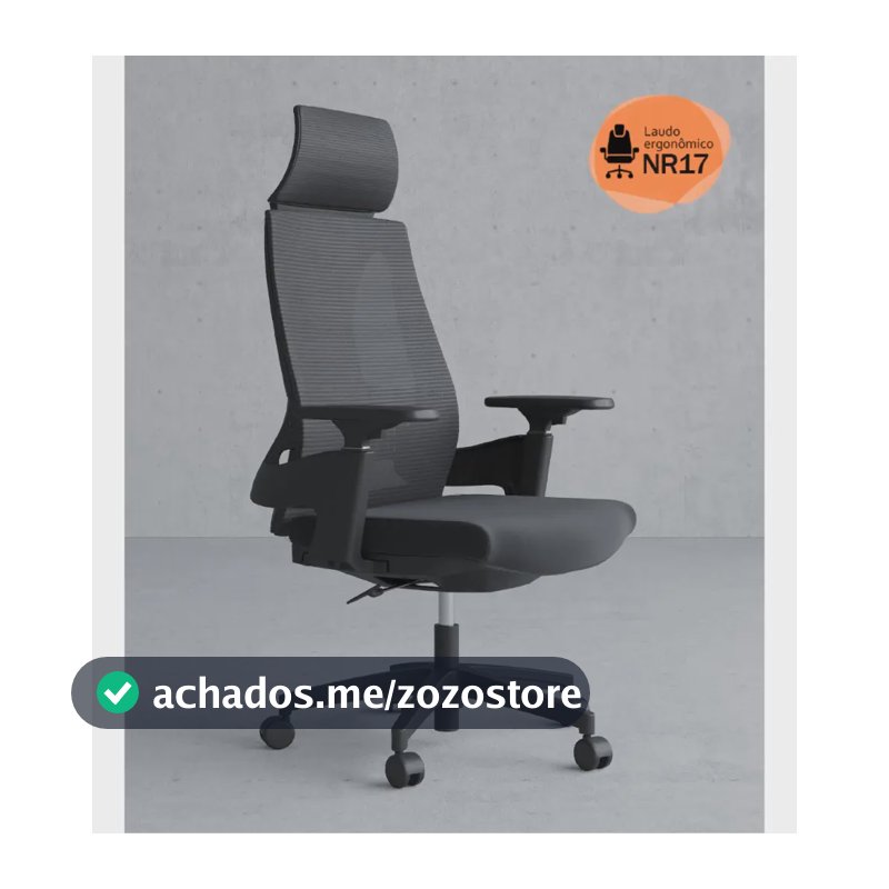 Cadeira De Escritório Presidente NR17 HomeNow Ergonômica Premium Toledo Cor Preto
