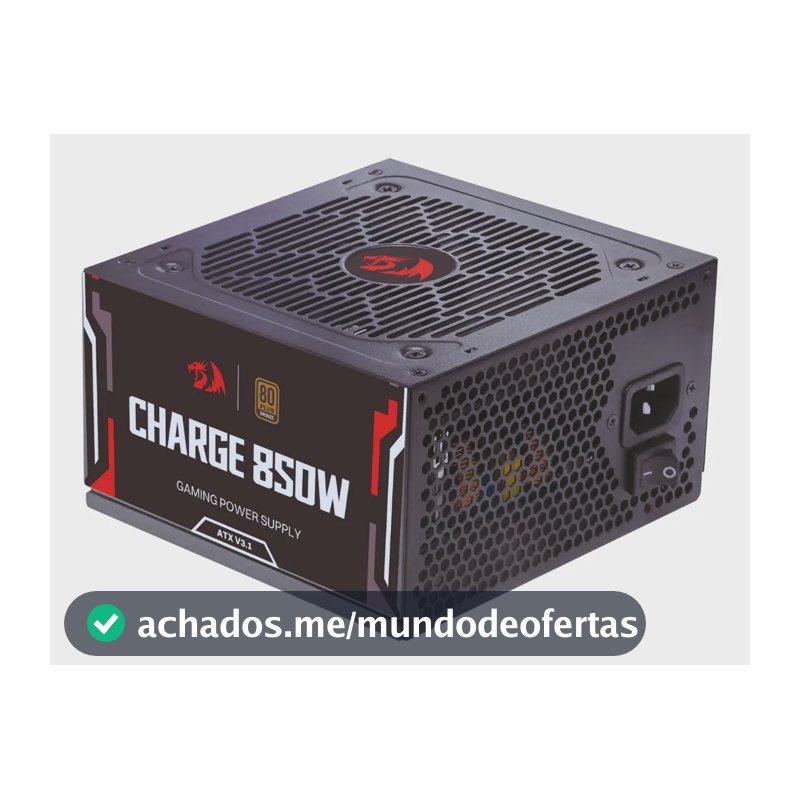 Fonte Gamer Redragon Charge 850w 80p Bronze Pci5.1 Atx 3.1 Preto