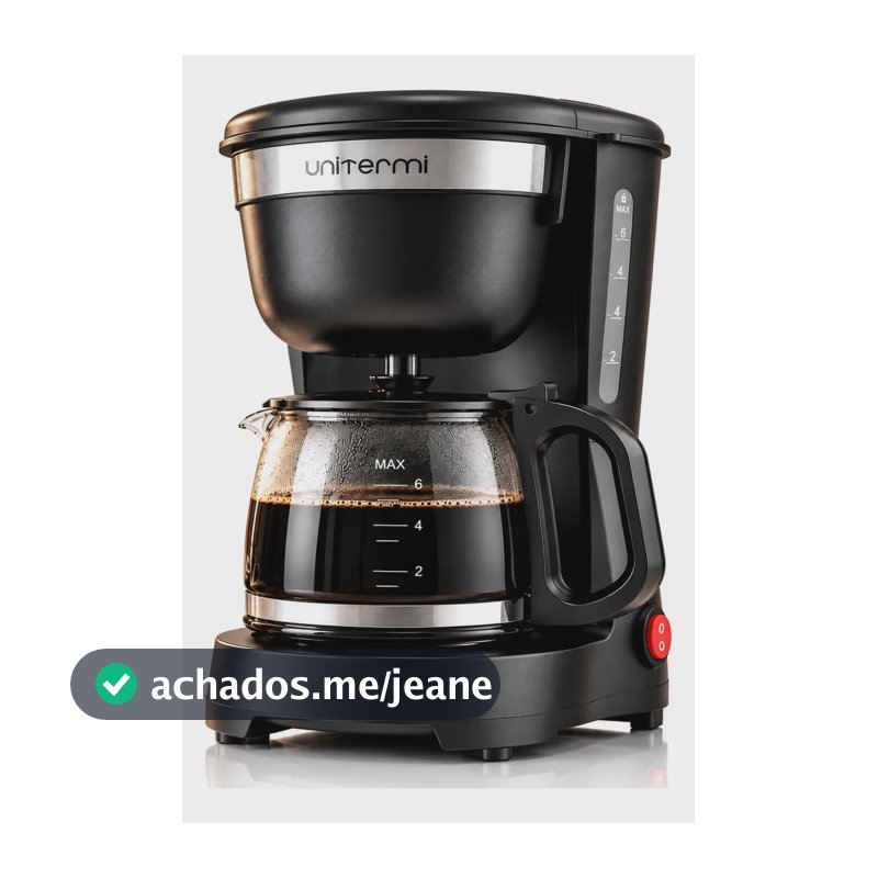 Cafeteira Elétrica 600ml Preta Café Jarra Vidro 15 Xícaras Preto 127v