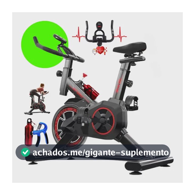 Bicicleta Ergométrica Spinning Profissional Fitness Academia Sport 120 Kgs Preto Premium Bike academia para Cardio e Musculação com base + brinde SQUEEZEBAR