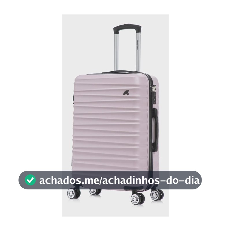 Mala de Viagem 24" 23kg Zipper Antifurto Roda Dupla 360 ABS Premium Allabard Pisa Rosa