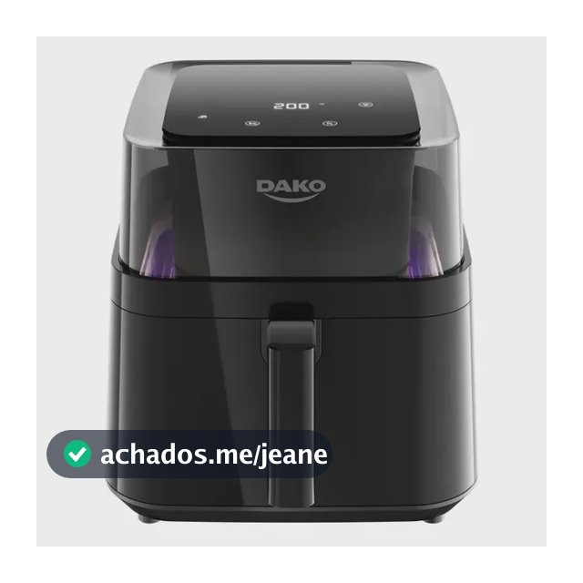 Fritadeira Air Fryer Dako Digital 6 Litros 360° 4 Em 1 Cor Preto