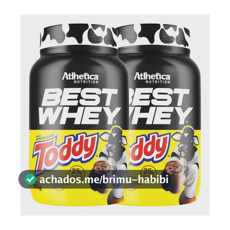 Kit 2 Best Whey Isolado Hidrolisado 3w Toddy 900g Atlhetica Sabor Chocolate