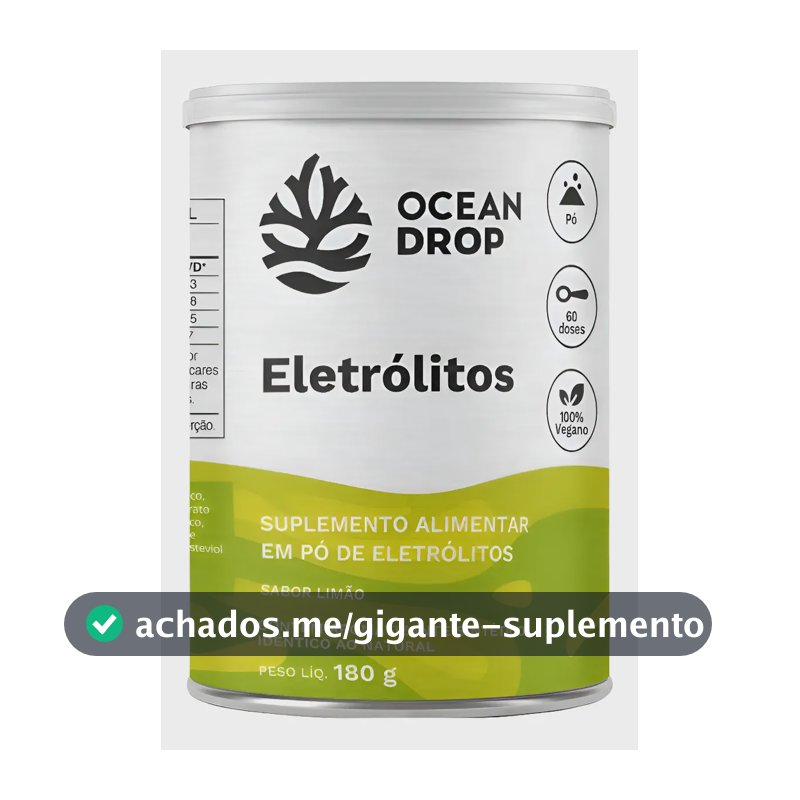 Eletrólitos Ocean Drop Sódio Potássio Fósforo Magnésio Eletrolitos 180g Sabor Limão