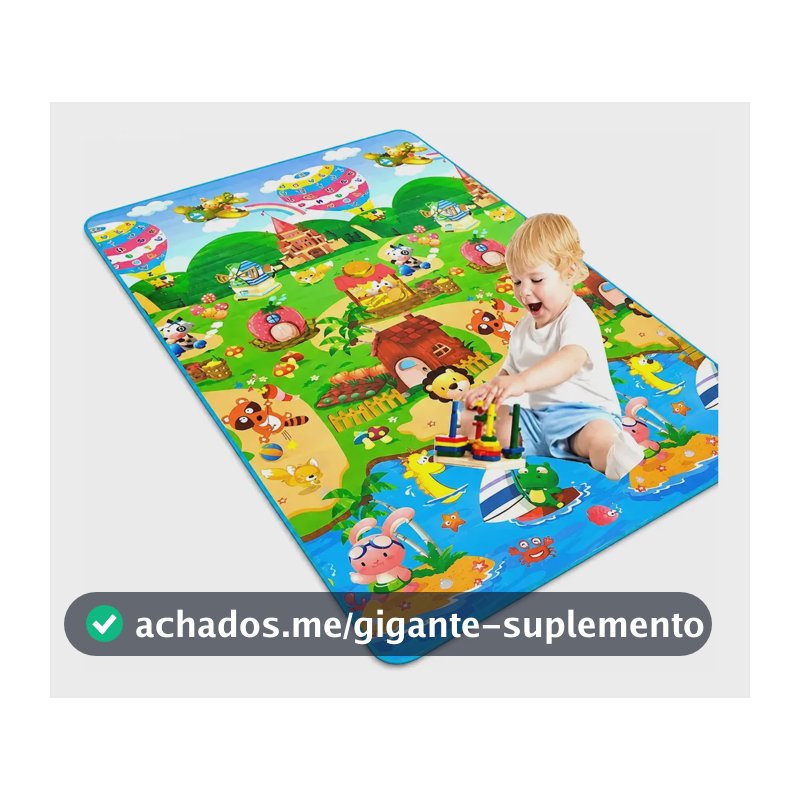 Tapete Térmico Tatame Gigante Infantil Emborrachado Impermeável Educativo Atividades Bebê 180x120cm Cor Unissex