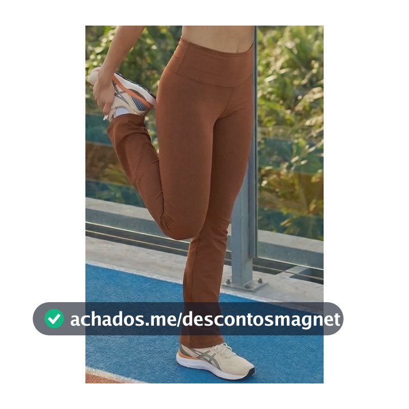 Calça Legging Fitness Flare Polo Wear Marrom-escuro M