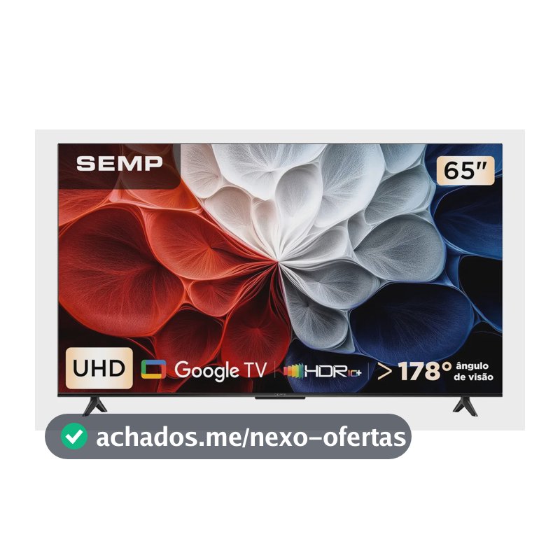 Smart Tv Semp 65 Polegadas Led Hva 4k S62 Wifi Bluetooth Google Tv 3 Hdmi Hdr10+ Dolby Audio 65s62
