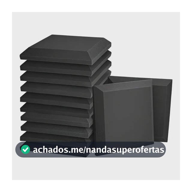 Kit 50 Placas Espuma Acústica 50 X 50 X 5cm Lisa Anti-chamas Cinza-escuro