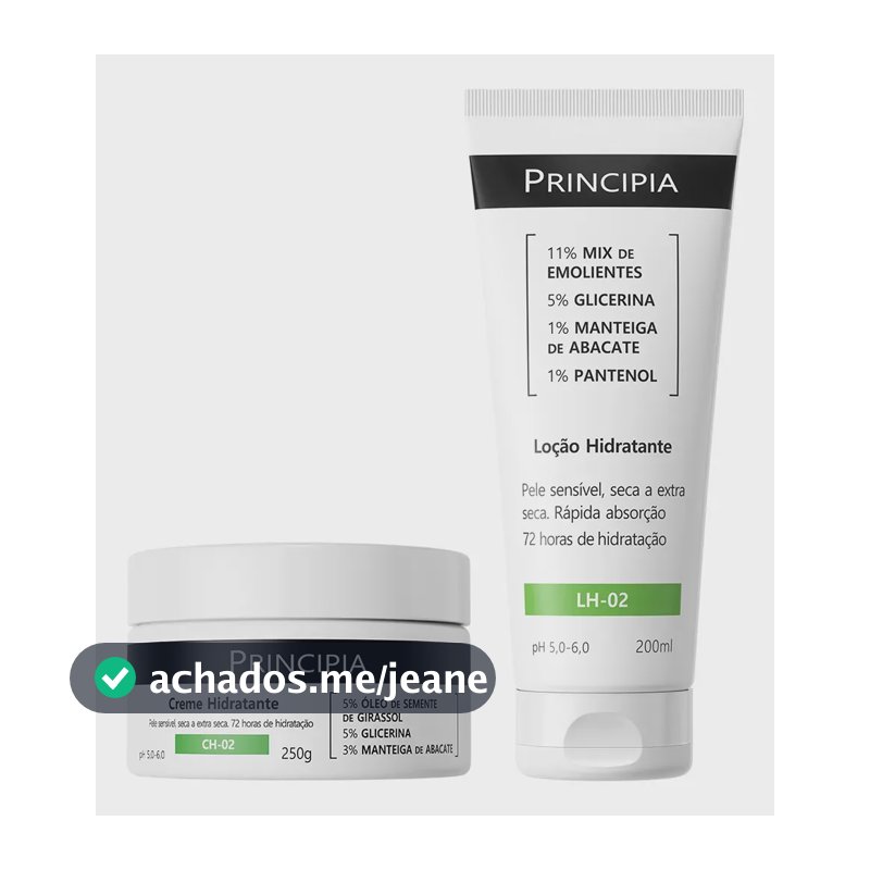 Principia Kit Hidratação Corporal Lh-02 200ml + Ch-02 250g Sem Fragrância