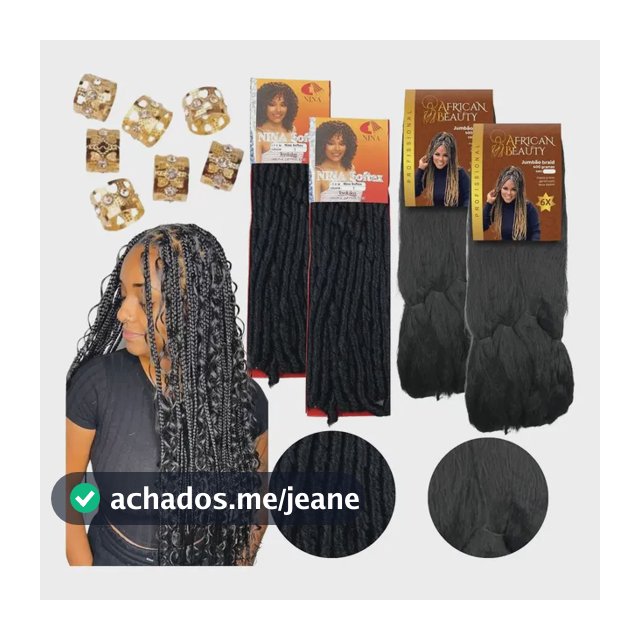 Kit Gypsy 4 Cabelo 2 Jumbo 400 Gramas +2 Nina Softex + Anéis