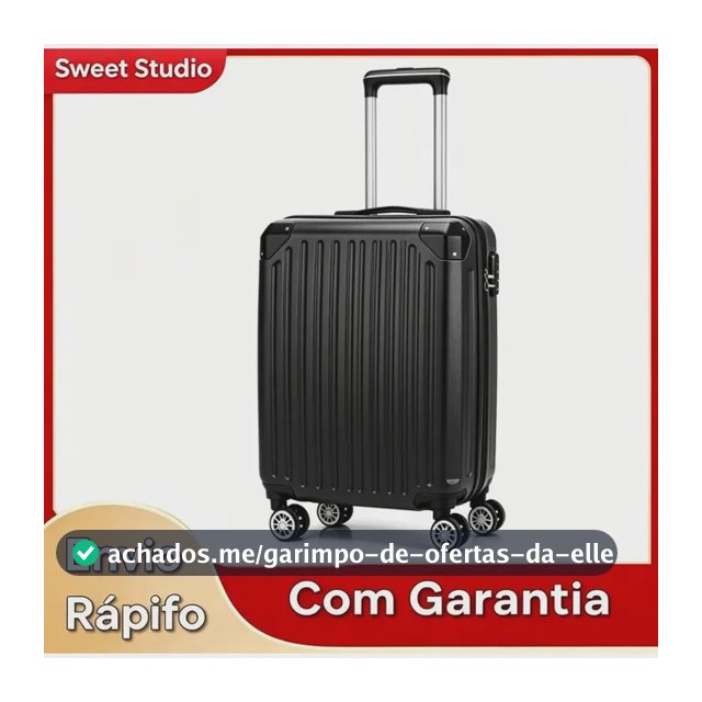Mala de Bordo Rígida Sweet Studio em ABS com Rodas 360° para Viagem