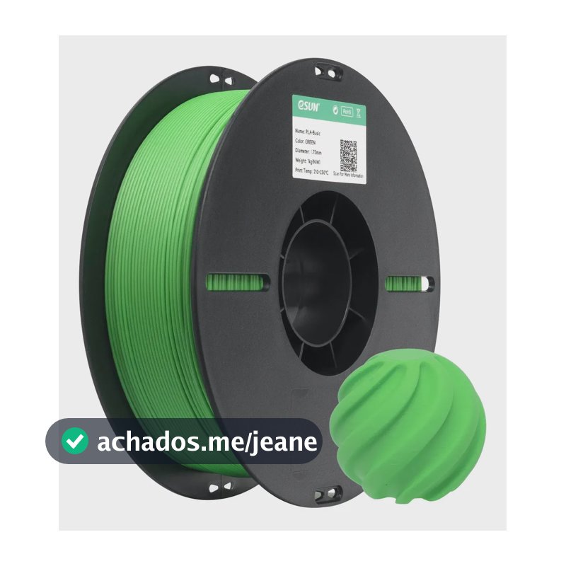 Filamento Esun Pla 1.75mm 1kg Verde Impressão Carretel Verde