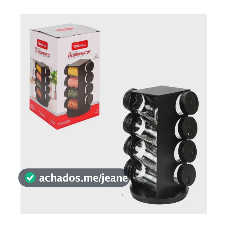 Porta-temperos Wellmix Porta Tempero Cor Preto