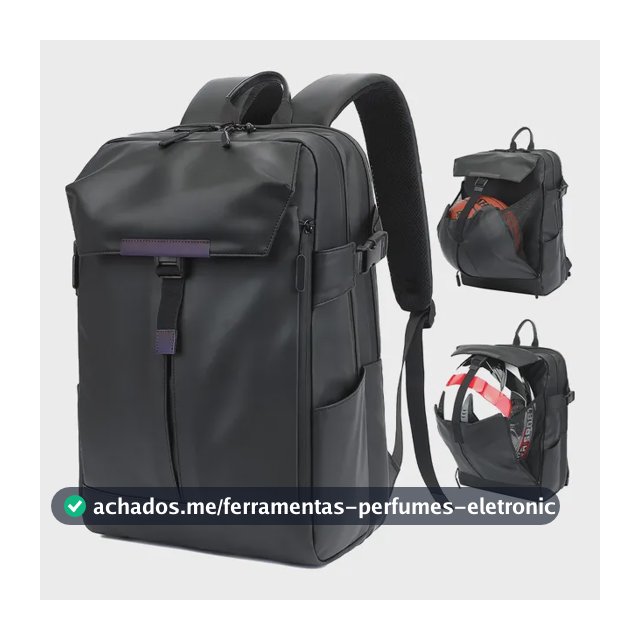 Mochila Notebook Impermeável Escolar Feminina Masculina Preto Couros
