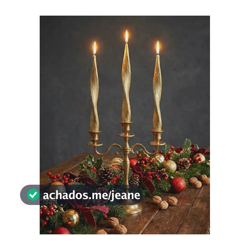 Kit 6 Vela Castiçal Espada 27cm Decoração Natal Dourado Espada Neutro
