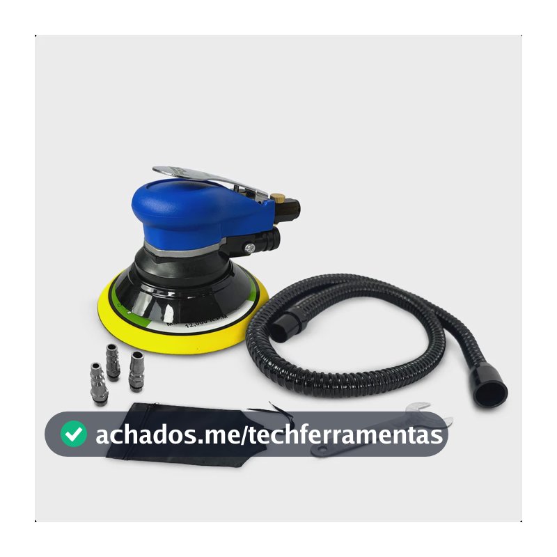 Lixadeira Pneumática Orbital Hookit Roquite 6 C/ Aspiração