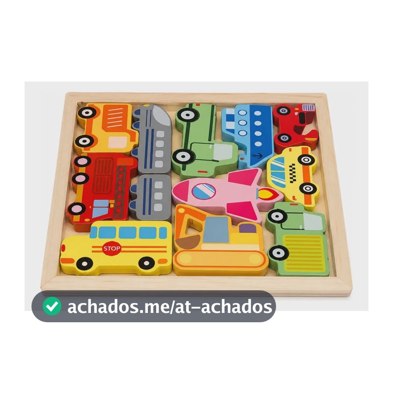 Quebra Cabeça Infantil Meios De Transporte Em Mdf Educativo