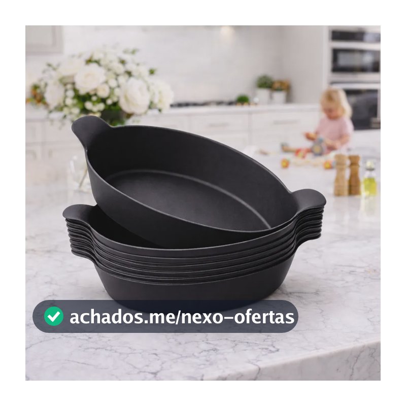Kit 10 Petisqueira Barquinha Canoa Branca Petiscos Porções Preto