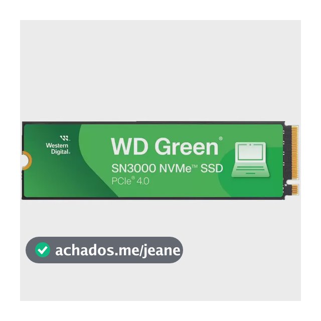 SSD 1TB M.2 NVMe PCIe 4.0 Western Digital Sn3000 Velocidade de Leitura e Gravação 5000/4200 MB/s WDS100T4G0E-00CPS0
