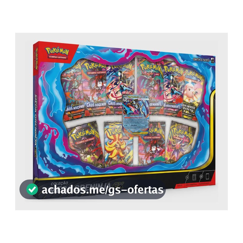 Box Pokémon TCG Mega Greninja EX Copag 61 Cartas Português