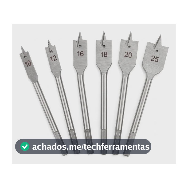 Jogo De Brocas Chata Para Madeira Kit De Brocas P/ Furadeira