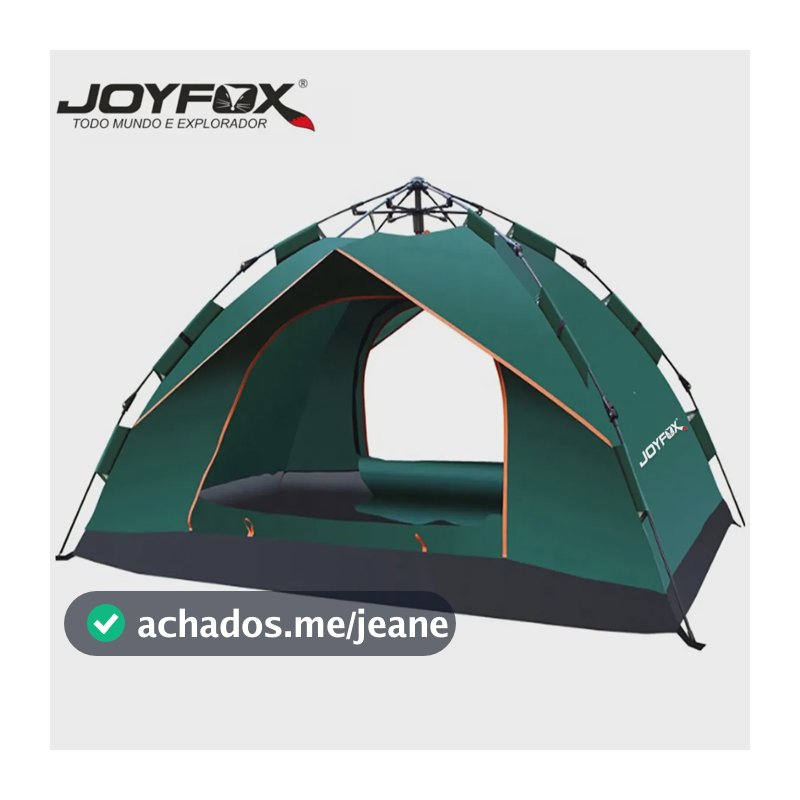 Barraca de Camping Pop Up Joyfox para 4 Pessoas Automática Acampamento Barraca Montagem Rápida e Impermeável Cor Verde-escuro