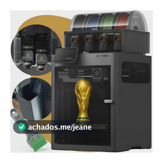 Impressora 3d Bambu Lab X2d Combo Ams 2 Pro Dois Bicos + Espatula E Porta Resíduos - 110v 127v Prateado
