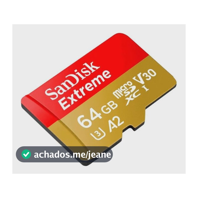 Cartão De Memória Micro Sdxc Extreme Classe 10 170mb/s 64gb Original P/ Drone, Câmera, Notebook, Celular Filmagens Até 4K
