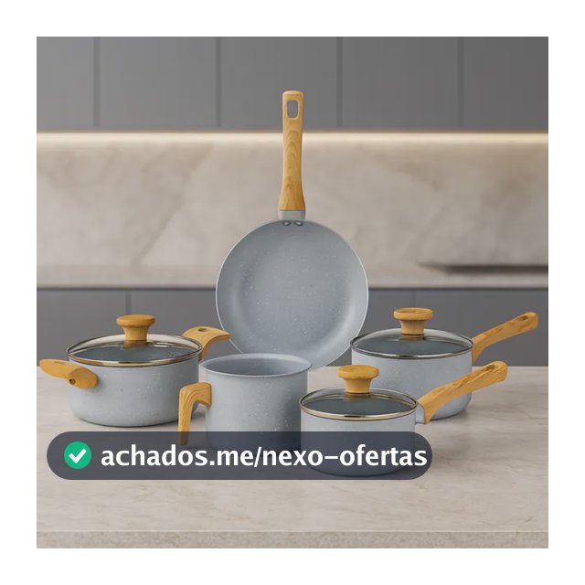 Jogo de Panelas 5 Peças Antiaderente Cerâmico Grafite Mimo Style - Conjunto Completo