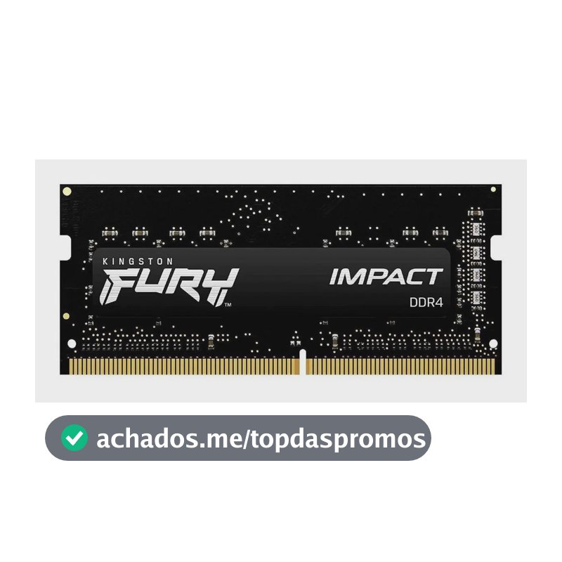 Memória RAM Para Notebook DDR4 16gb 3200Mhz CL20 Kingston Fury Impact KF432S20IB/16 Gamer Preto