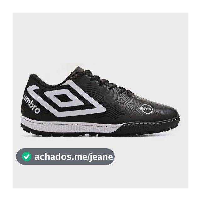 Promoção Chuteira Society Adulto Umbr Pro Grama Sintética Preto 41 Br
