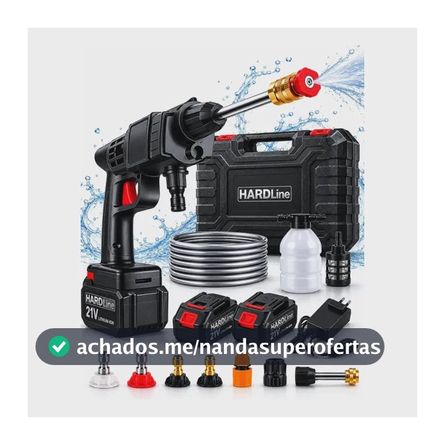 Lavadora Lava Jato Portátil Alta Pressão 2 Baterias 48V Recarregáveis Sem Fio Com Maleta Lavar Lava Carro Moto Quintal Lavagem Automotiva Elétrica Potente Jardim Calçada Piso Limpeza Compacta Hardline