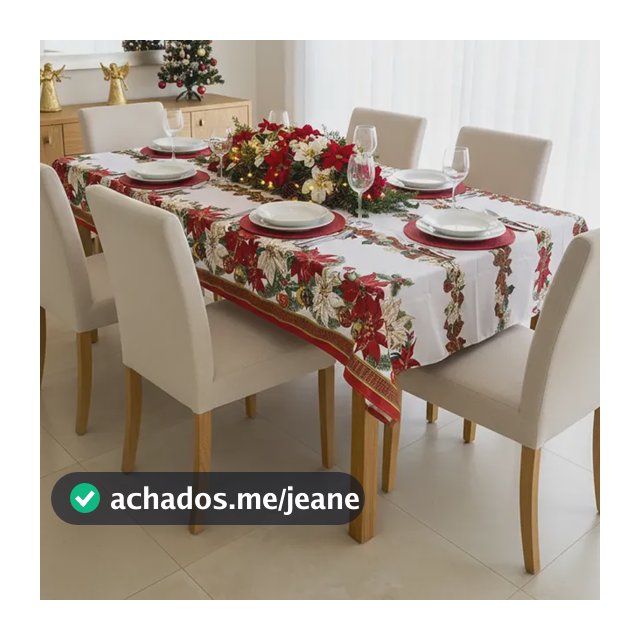 Toalha De Mesa 6 Lugares Natal Retangular Papai Noel Decorar Flor De Natal