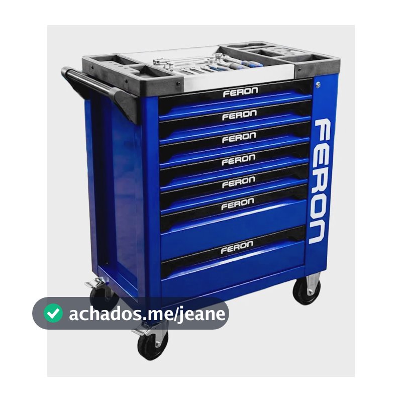 Carrinho De Ferramentas Fechados Mecânico Oficina 7 Gavetas Azul