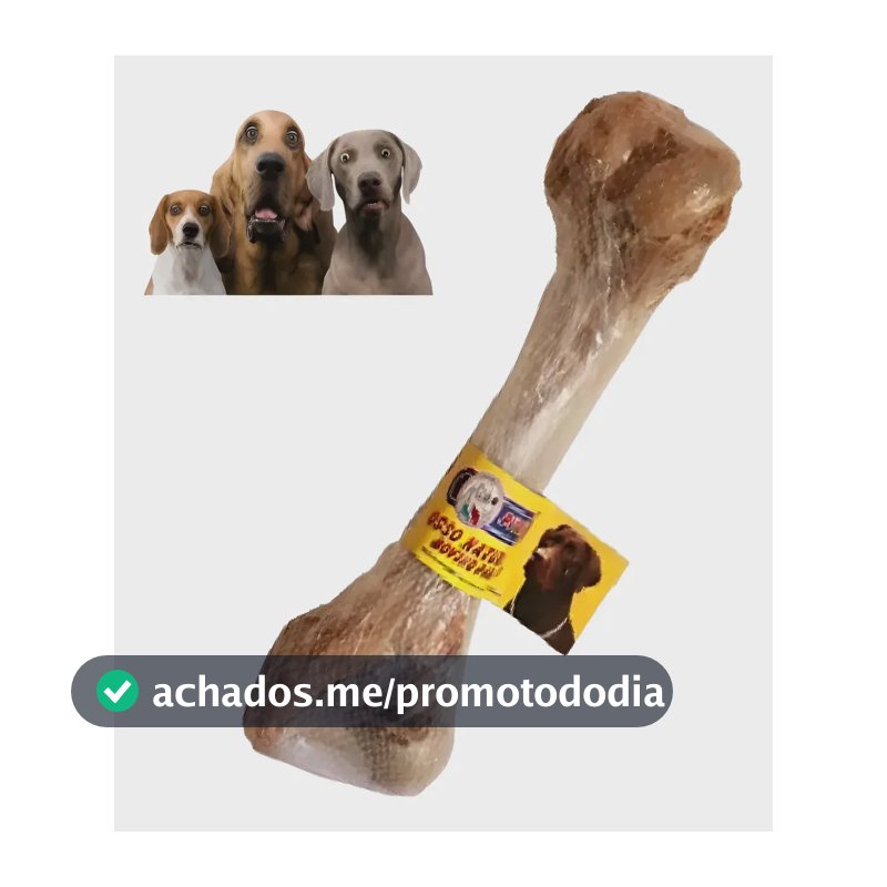 Osso Fêmur Bovino Defumado Grande Petisco Cães Cachorro Pet Natural