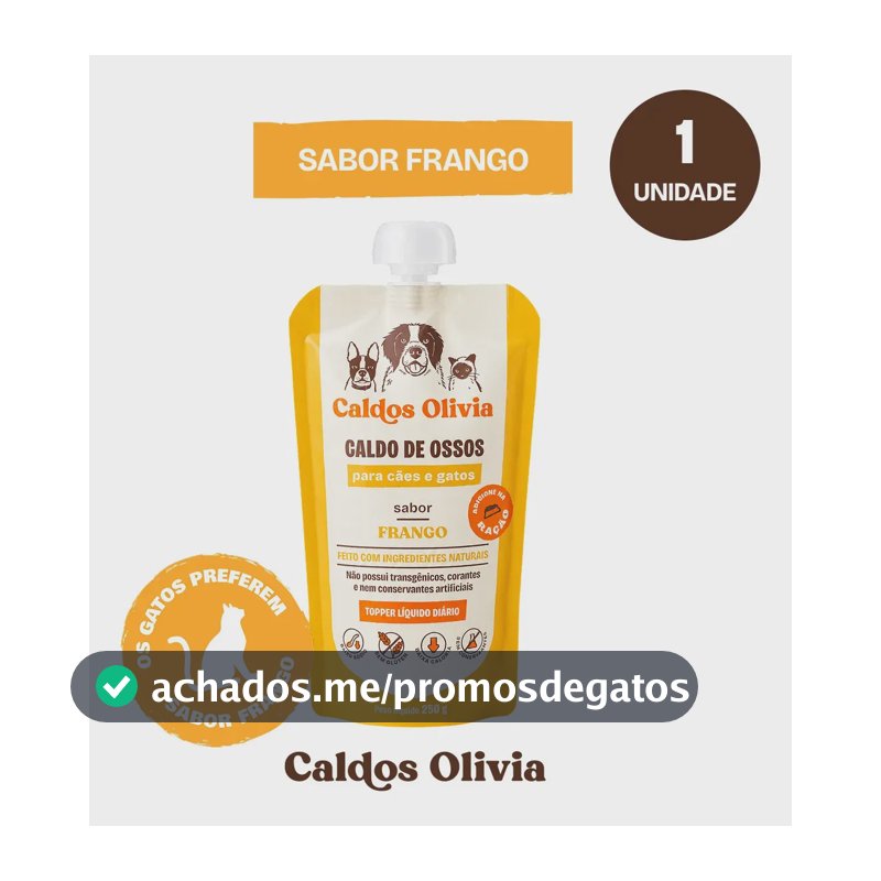 Caldo De Ossos Para Pets Caldos Olivia Sabor Frango 250ml